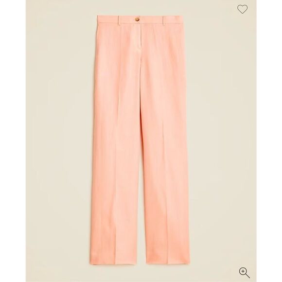 J. Crew Harbor pant in linen  Peach Clay Size M NWT CH853 - Picture 4 of 9